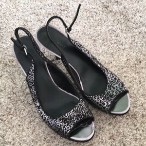 Black Sparkly open toe Nine West Heel